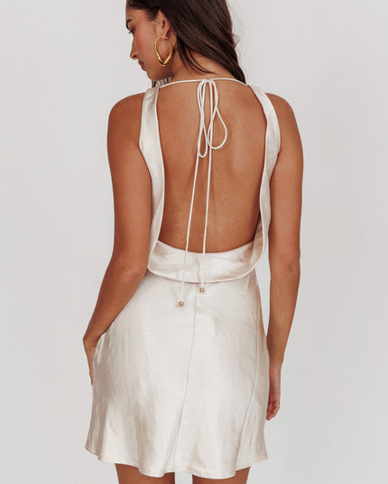 Champagne Open Back Mini Dress