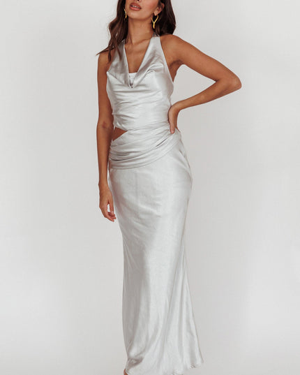 Opal Cowl Halter Neck Cut Out Maxi Dress