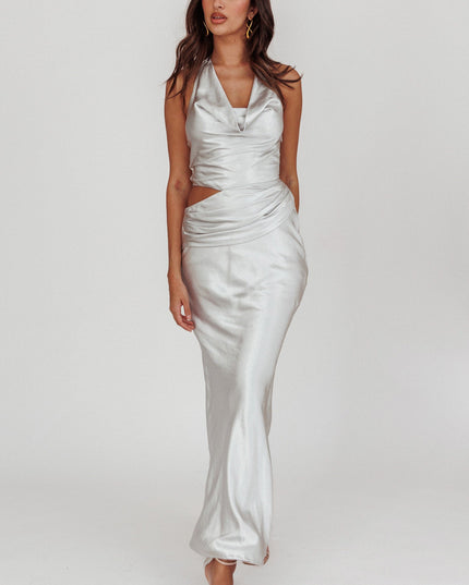 Opal Cowl Halter Neck Cut Out Maxi Dress