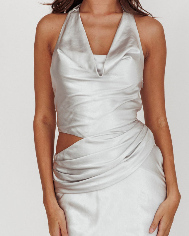 Opal Cowl Halter Neck Cut Out Maxi Dress