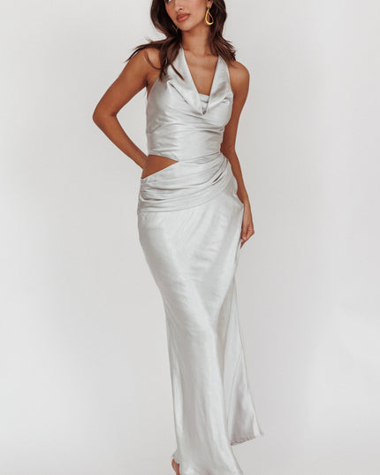 Opal Cowl Halter Neck Cut Out Maxi Dress