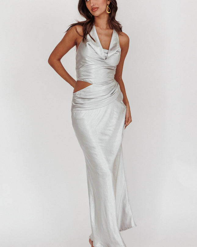 Opal Cowl Halter Neck Cut Out Maxi Dress
