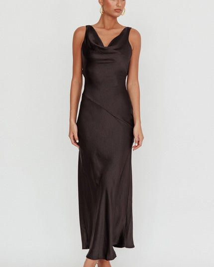 Black Open Back Maxi Dress