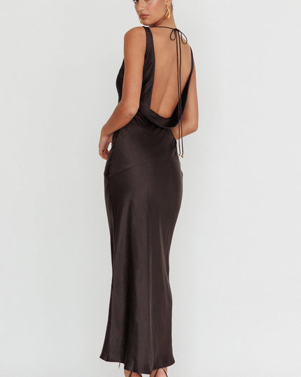 Black Open Back Maxi Dress