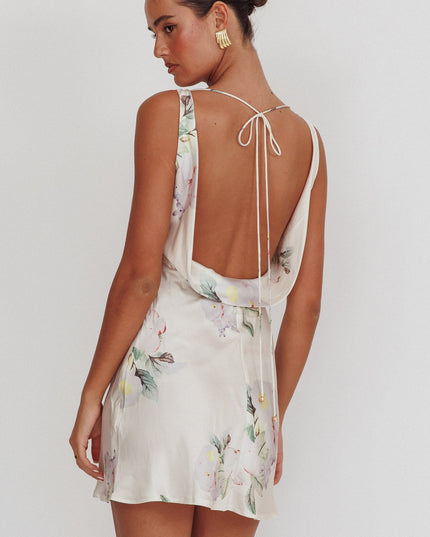 Butter Satin Backless Mini Dress
