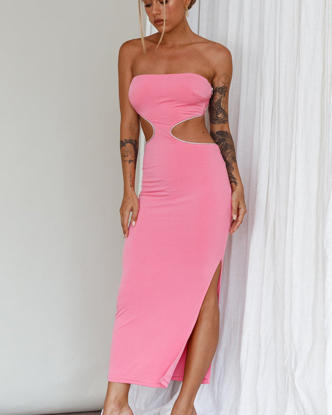 Barbie Pink Cut-Out Midi Dress