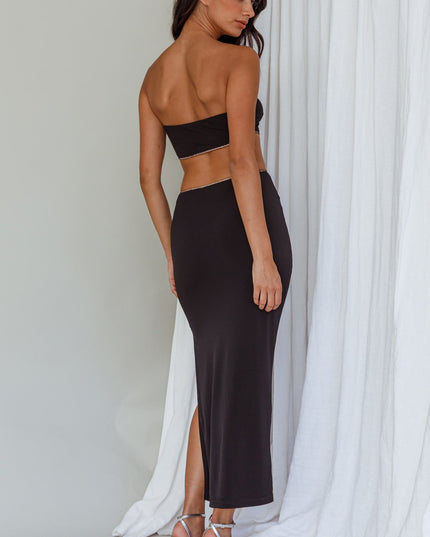 Black Cut-Out Midi Dress