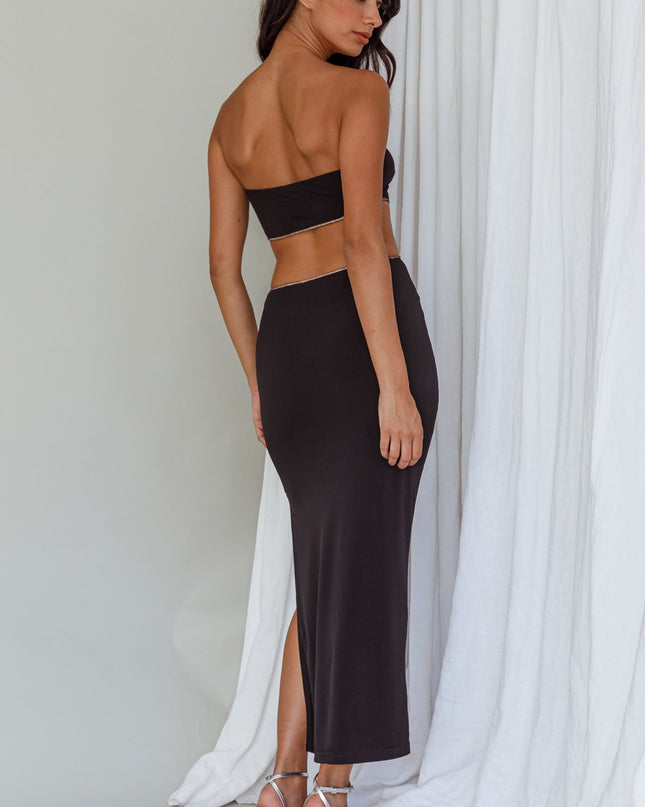 Black Cut-Out Midi Dress