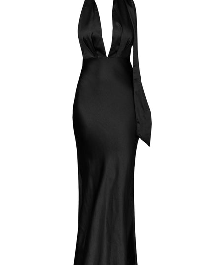 Black Azure Halterneck Maxi Dress