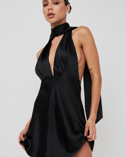 Black Azure Halterneck Mini Dress