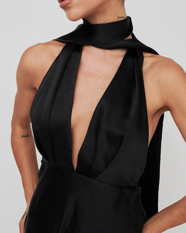 Black Azure Halterneck Mini Dress