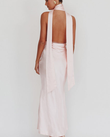 Blush Azure Halterneck Rose Dress