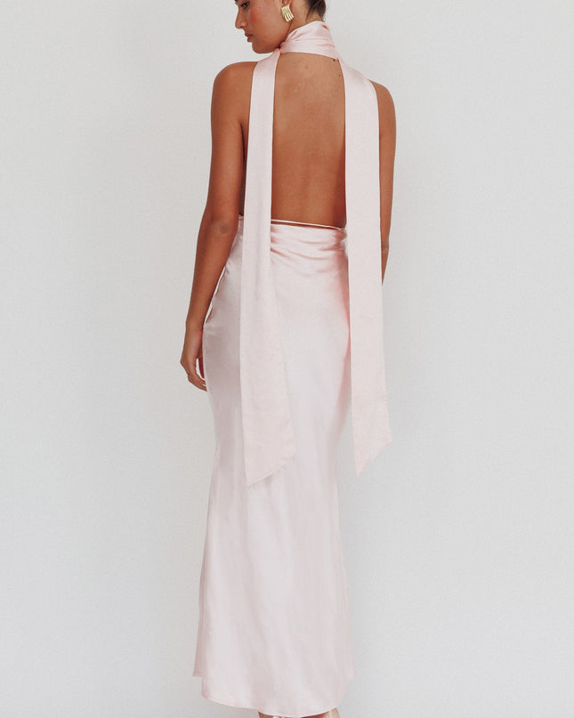Blush Azure Halterneck Rose Dress