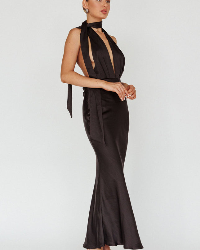 Black Azure Halterneck Maxi Dress