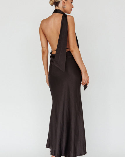 Black Azure Halterneck Maxi Dress