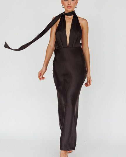 Black Azure Halterneck Maxi Dress