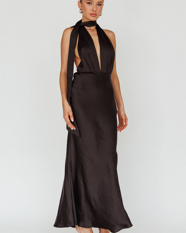 Black Azure Halterneck Maxi Dress