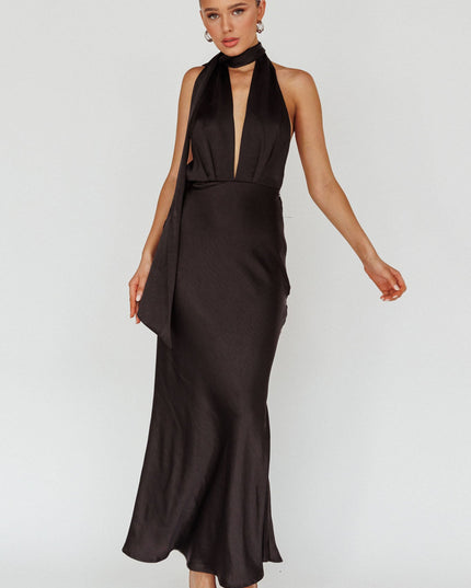 Black Azure Halterneck Maxi Dress
