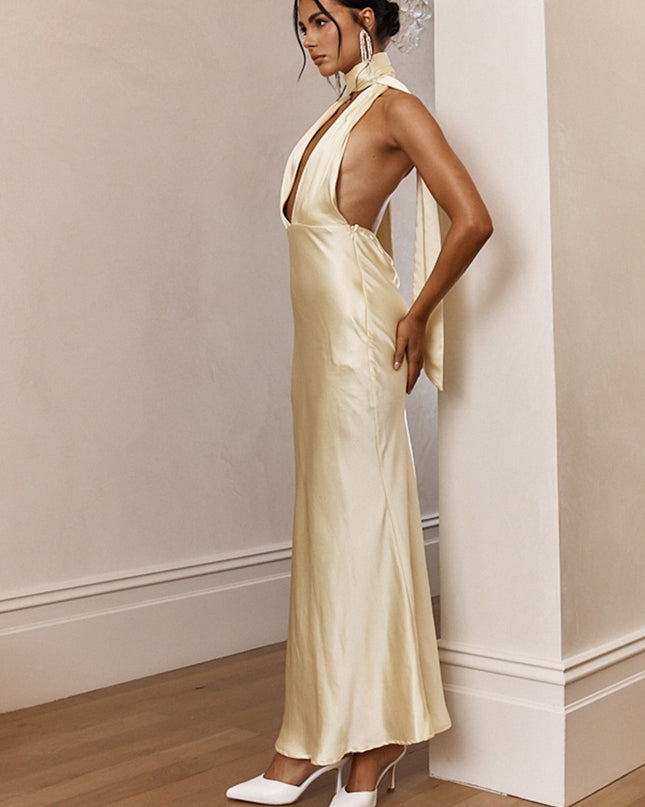 Butter Azure Halterneck Maxi Dress