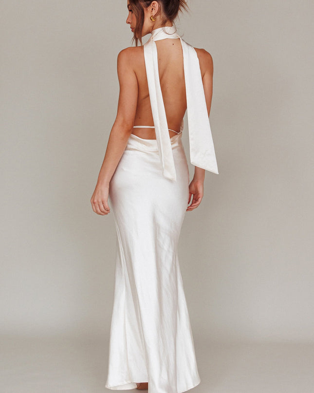Oyster Azure Halterneck Maxi Dress