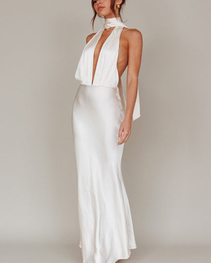 Oyster Azure Halterneck Maxi Dress