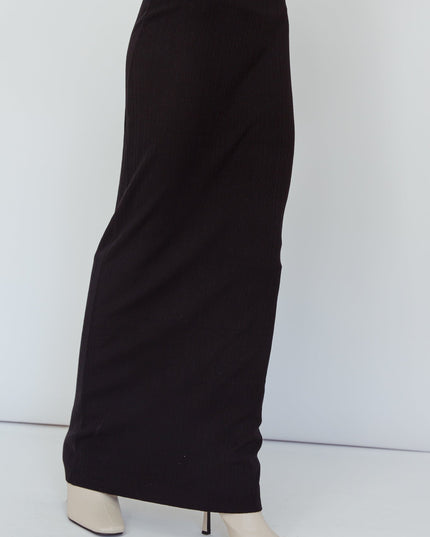 Black Knit Maxi Skirt