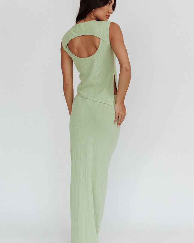 Sage Ribbed Maxi Skirt