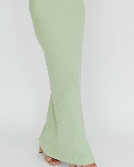 Sage Ribbed Maxi Skirt
