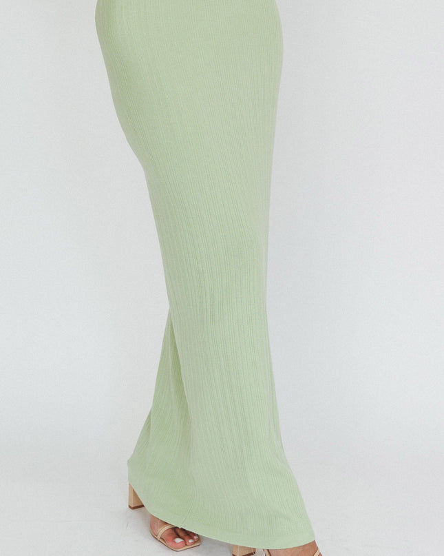 Sage Ribbed Maxi Skirt