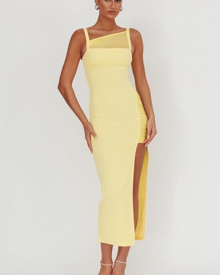 Butter Split Ruched Maxi Dress