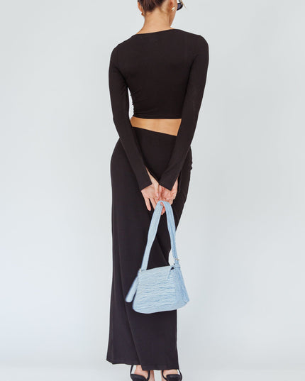 Black Stretch Maxi Skirt