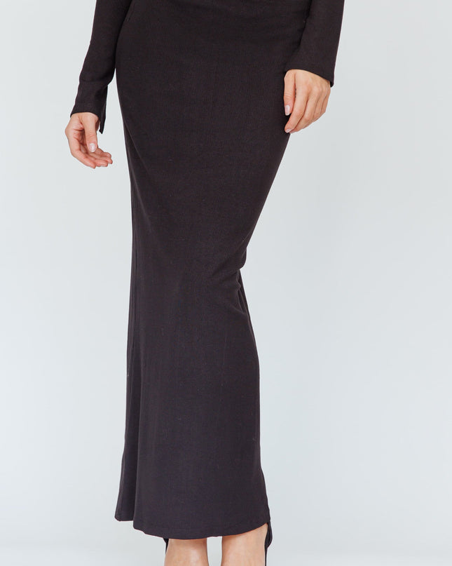 Black Stretch Maxi Skirt