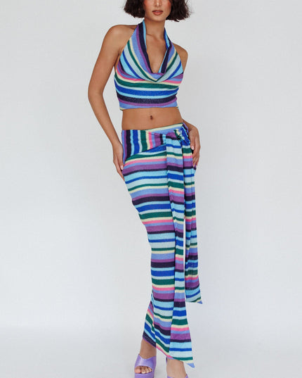 Multi Halter Crop Top Purple