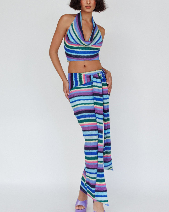 Multi Halter Crop Top Purple