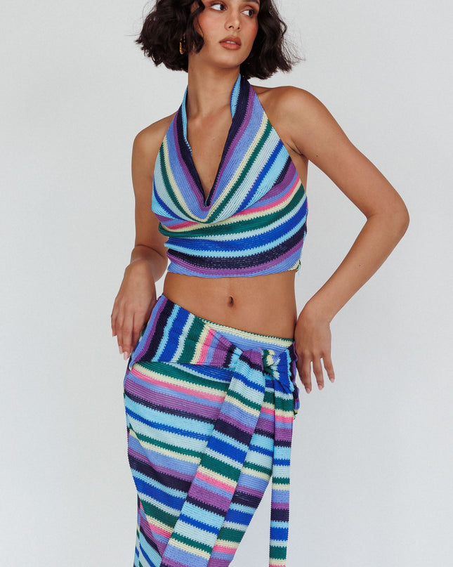 Multi Halter Crop Top Purple