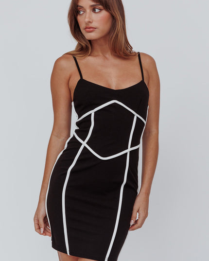 Black Trim Mini Dress