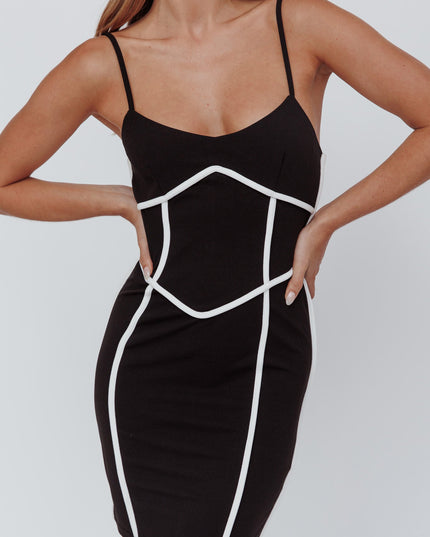 Black Trim Mini Dress