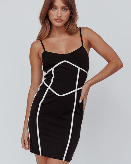 Black Trim Mini Dress
