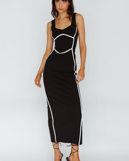 Black Trim Maxi Dress
