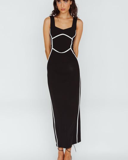 Black Trim Maxi Dress