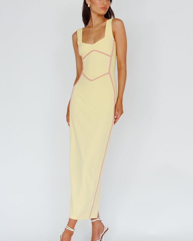 Lemon Trim Maxi Dress