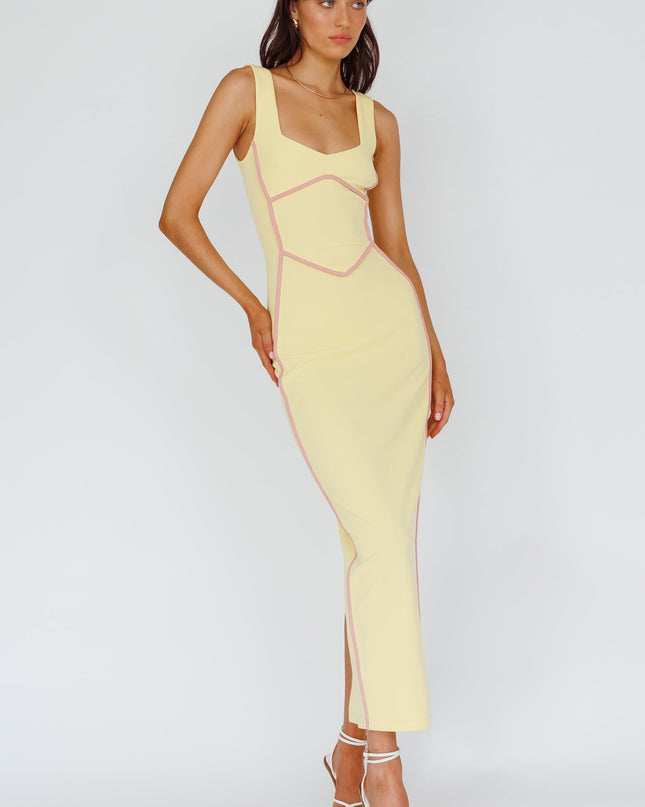 Lemon Trim Maxi Dress