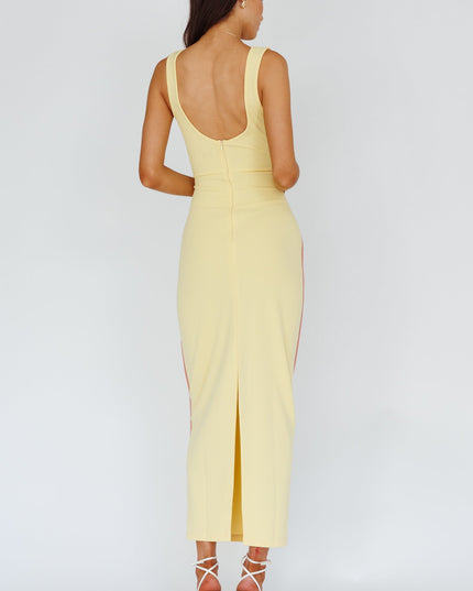 Lemon Trim Maxi Dress