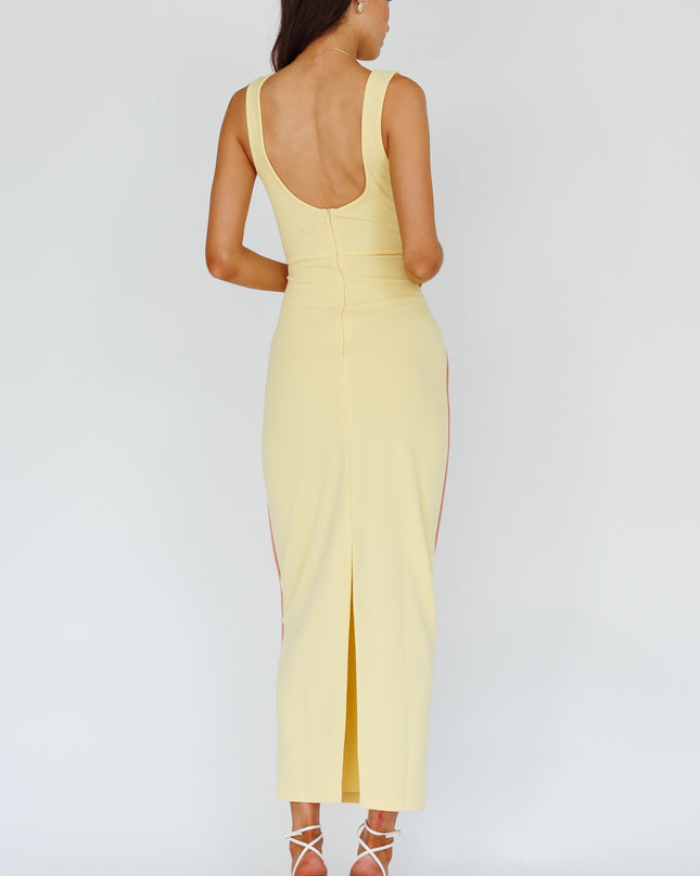 Lemon Trim Maxi Dress