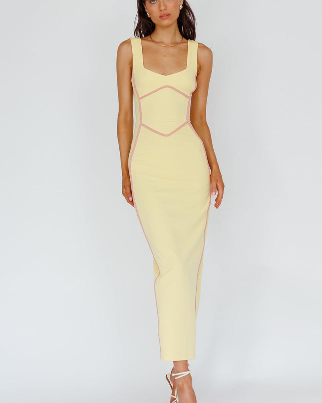 Lemon Trim Maxi Dress