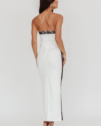 White Strapless Bodycon Maxi Dress
