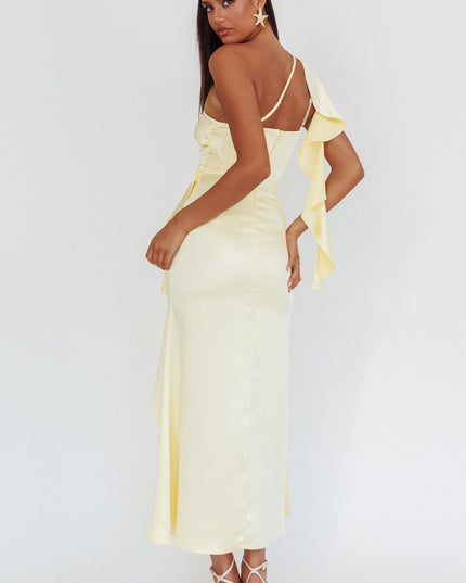 Butter One-Shoulder Split Maxi Dress