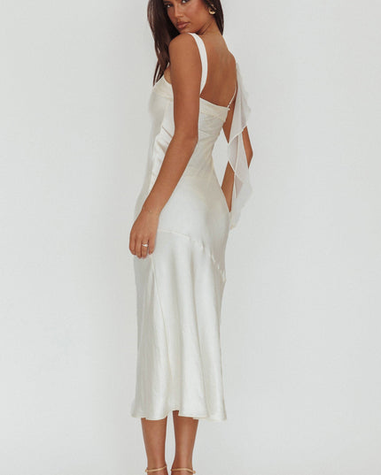 Oyster Shoulder Sash Midi Dress