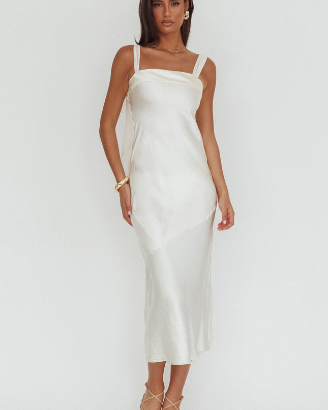 Oyster Shoulder Sash Midi Dress