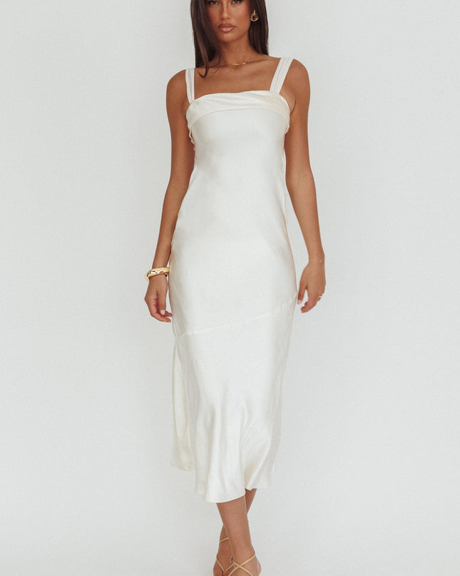 Oyster Shoulder Sash Midi Dress